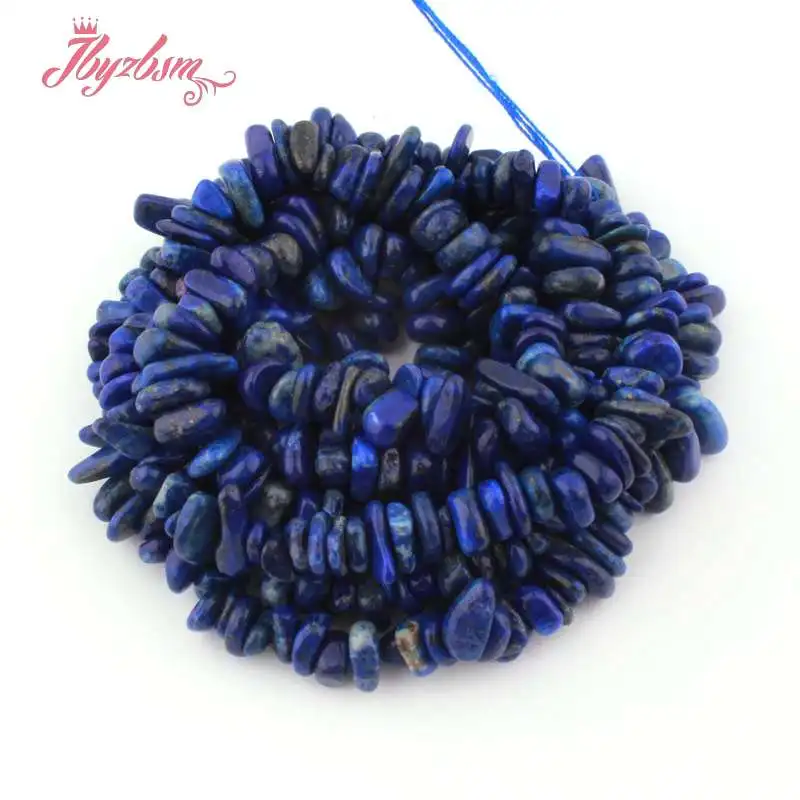 4-6x6-8 мм бусины из природного камня с необычным чипом для DIY ожерелье браслет ювелирные изделия изготовление Модный Набор для браслетов 34" - Цвет: Lapis Lazuli