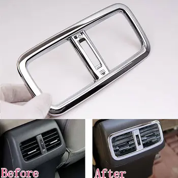 

BBQ@FUKA Auto Chrome Finish ABS Rear Air Condition Vent Outlet Cover Trim Styling Sticker Fit For Honda CRV 12-2015 Car decal