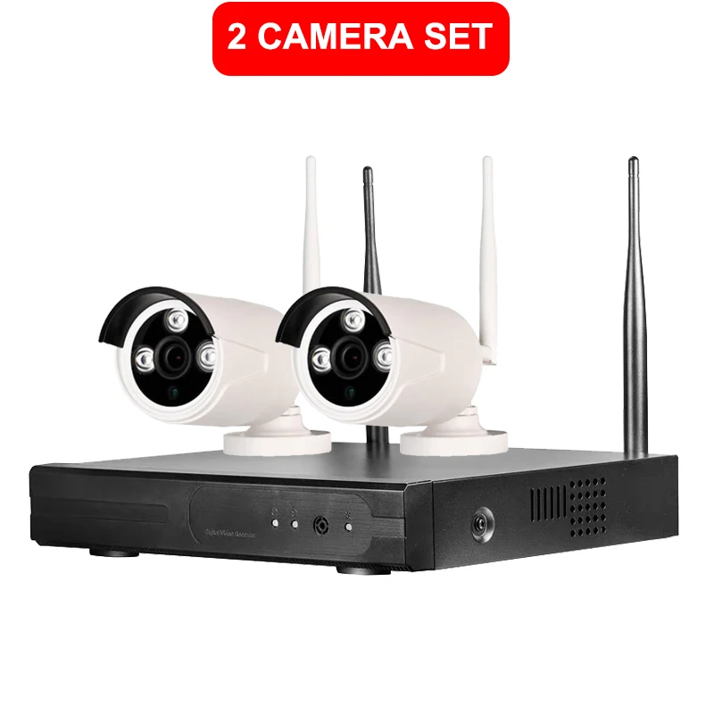 4CH Беспроводной NVR комплект Plug& Play P2P 720P HD открытый IP видео безопасности CCTV камера ночного видения Wifi система видеонаблюдения - Цвет: 2CH White