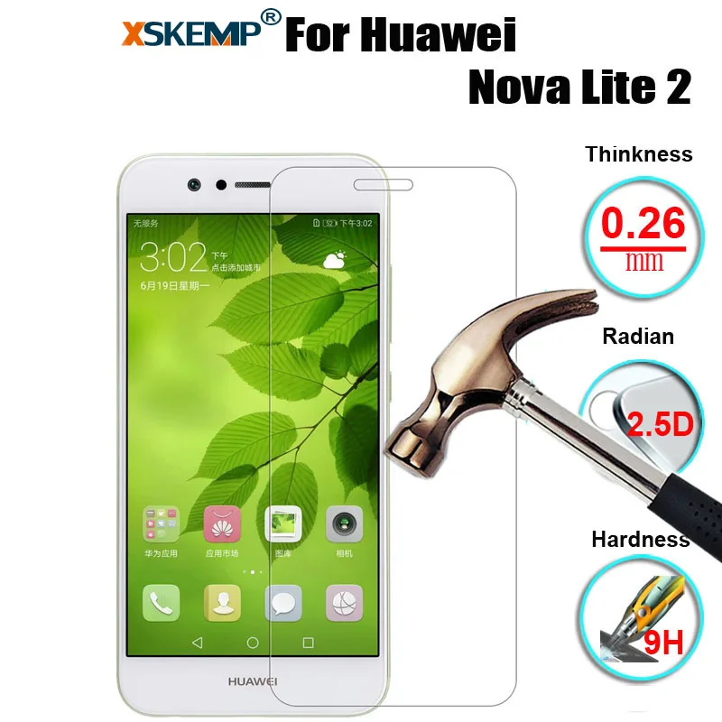 XSKEMP защита экрана закаленное стекло для huawei Nova 2 Lite 9 H закаленное стекло ультра прозрачное ЖК-защитное Взрывозащищенная пленка