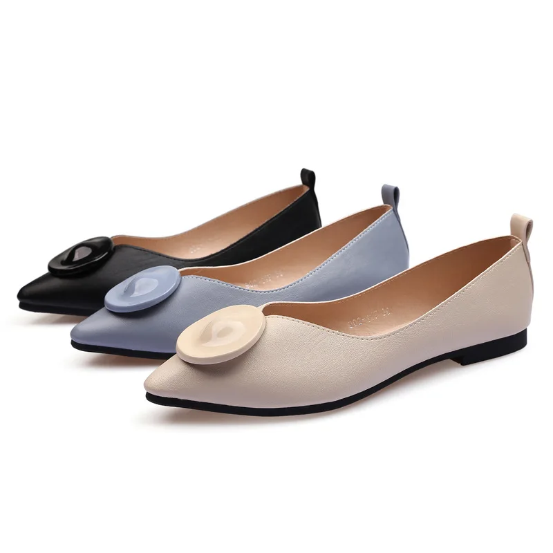 

Designer Shoes Women Luxury 2019 Ballet Flats Fashion Casual Pointed Toe Loafers Espadrilles Shallow Soft Bottom Ladies Shoes