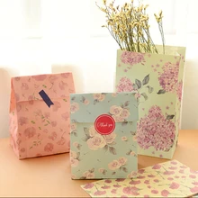 Цветок печати бумажные пакеты подарочные пакеты, вечерние, на палочке, важны, свадьбы, упаковка 24 шт./лот 13x23 см хранения маленькая сумочка