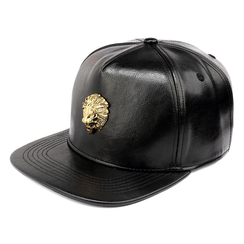NYUK черный Snapback искусственная крокодиловая кожа Шапки Голова Золотого Льва King