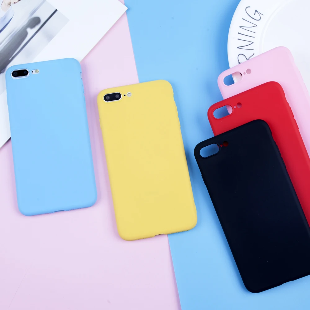 Lovely Phone Case For iPhone XR 6 6s 7 8 Plus X XS Max Cases Cute Candy Colorful Black Luxury Soft TPU 5 5S SE Cover |