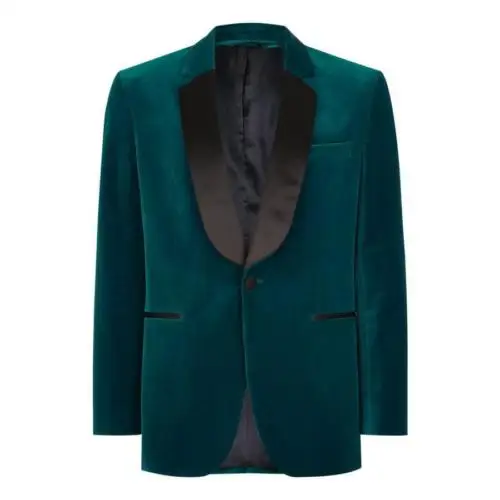 Новейшие разработки зеленый бархат Slim fit Мужская Большой нагрудные пиджак пользовательские groomsmen торжественное платье 1 шт Повседневная