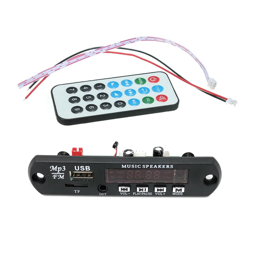 Bluetooth v4.2 + микрофон аудио модуль MP3 WMA плеер декодер 5 в 12 В TF карта USB/FM/удаленный
