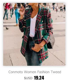 Conmoto осень зима модный двубортный Блейзер, женский пиджак Женский приталенный вельветовый пиджак и пальто женская верхняя одежда