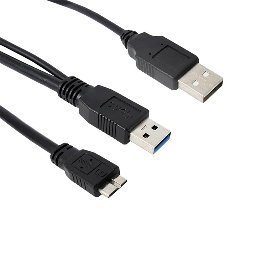 Лидер продаж 2017 1 шт. двойной кабель A-Micro B USB 3 0 Y для жесткого диска jun23 | Компьютеры