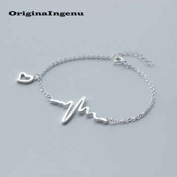 

Jewelry 925 Silver Bracelets Love Heart Minimalism Charms Vintage Boho Birthday Gift Original Indian Jewelry Bracelets for Women