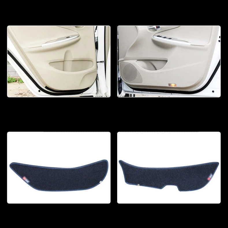 

4pcs Fabric Door Protection Mats Anti-kick Decorative Pads For Toyota Corolla 2013