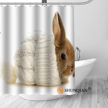 

Custom lovely rabbit Shower Curtains Customized Bathroom Curtain Waterproof Bathroom Fabric Polyester Shower Curtain