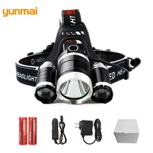 8000лм светодиодный светильник ing Head Lamp 3* T6 светодиодный налобный светильник для кемпинга рыболовный светильник+ 2*18650 батарея+ Автомобильное зарядное устройство EU/US/AU/UK
