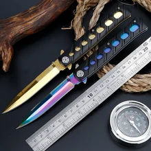 Новейший Спиннер-Спиннер радужного цвета, Фруктовый нож для кемпинга, открытый маленький складной нож, для самообороны, Боевая Рыбалка