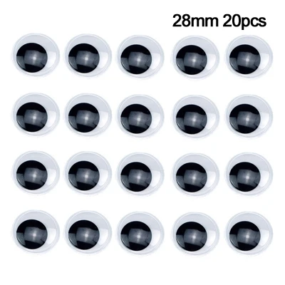 3D самоклеющиеся движущиеся глаза пластиковые виглирующие Глаза DIY куклы аксессуары Глаза DIY аксессуары для скрапбукинга - Цвет: 28mm 20pcs