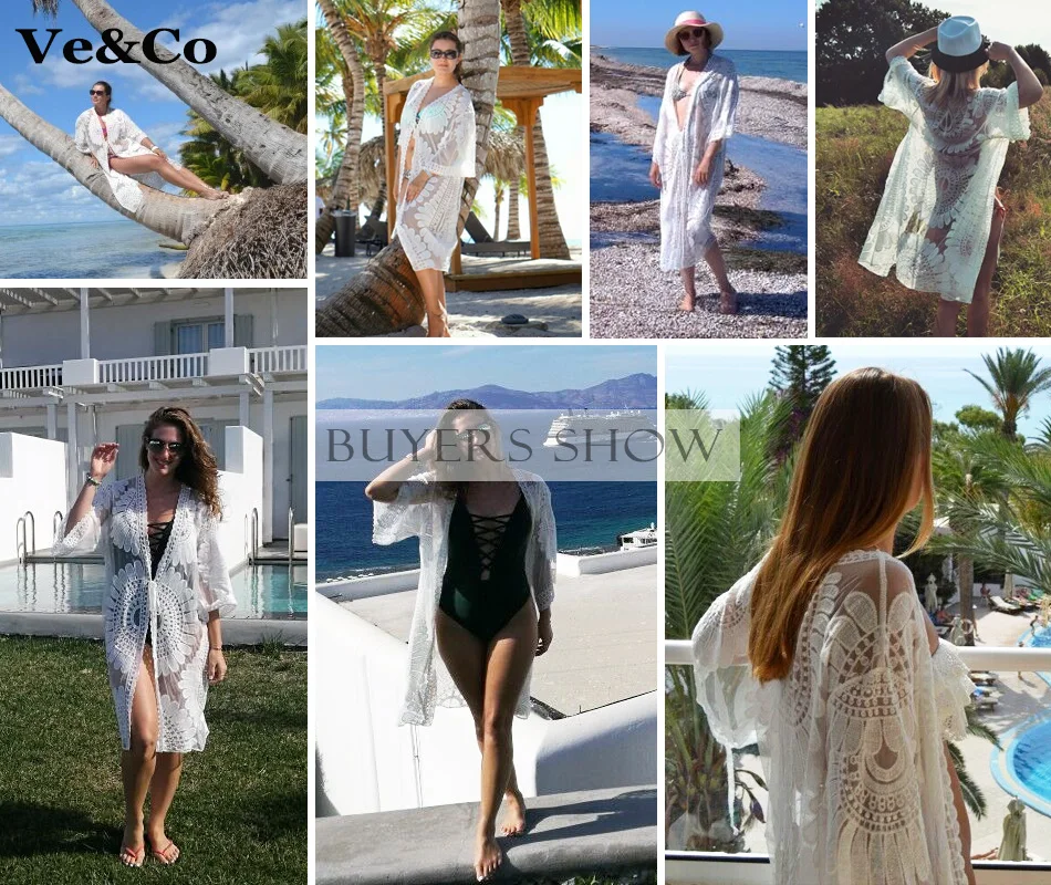 Парео Пляж Cover Up Цветочные вышивки 2018 бикини Купальник Robe De Plage Кардиган