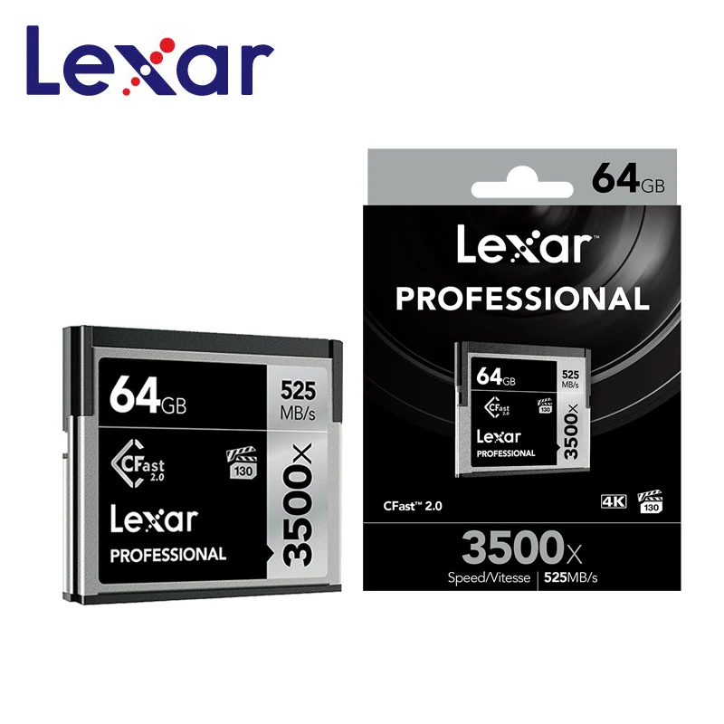 

Lexar Professional memory card 32GB 64GB 128GB 256GB 512gb CF Card 3500x 525MB/s CFast 2.0 SD Card for SLR HDV VPG-130 camera