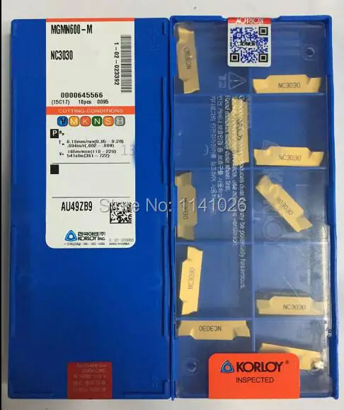 

10pcs MGMN600 M NC3020/ NC3030 Carbide inserts Grooving carbide inserts for MGEHR/MGIVR,Suitable for processing of Steel