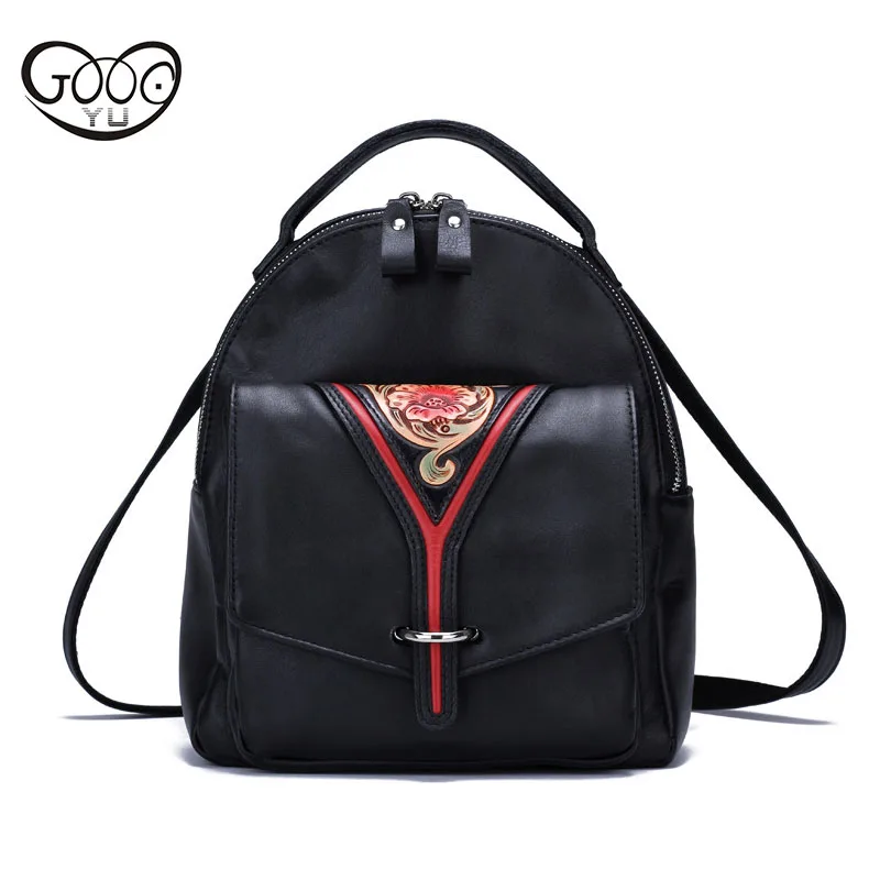 

Original hand-made retro shoulder bag new vertical section of the small backpack head layer of leather sculpture leather casual