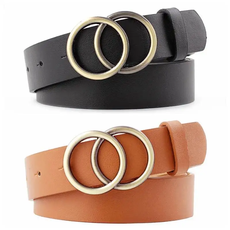 Leather Metal Buckle Heart Pin Belts For Ladies Leisure Dress Jeans Wild Waistband