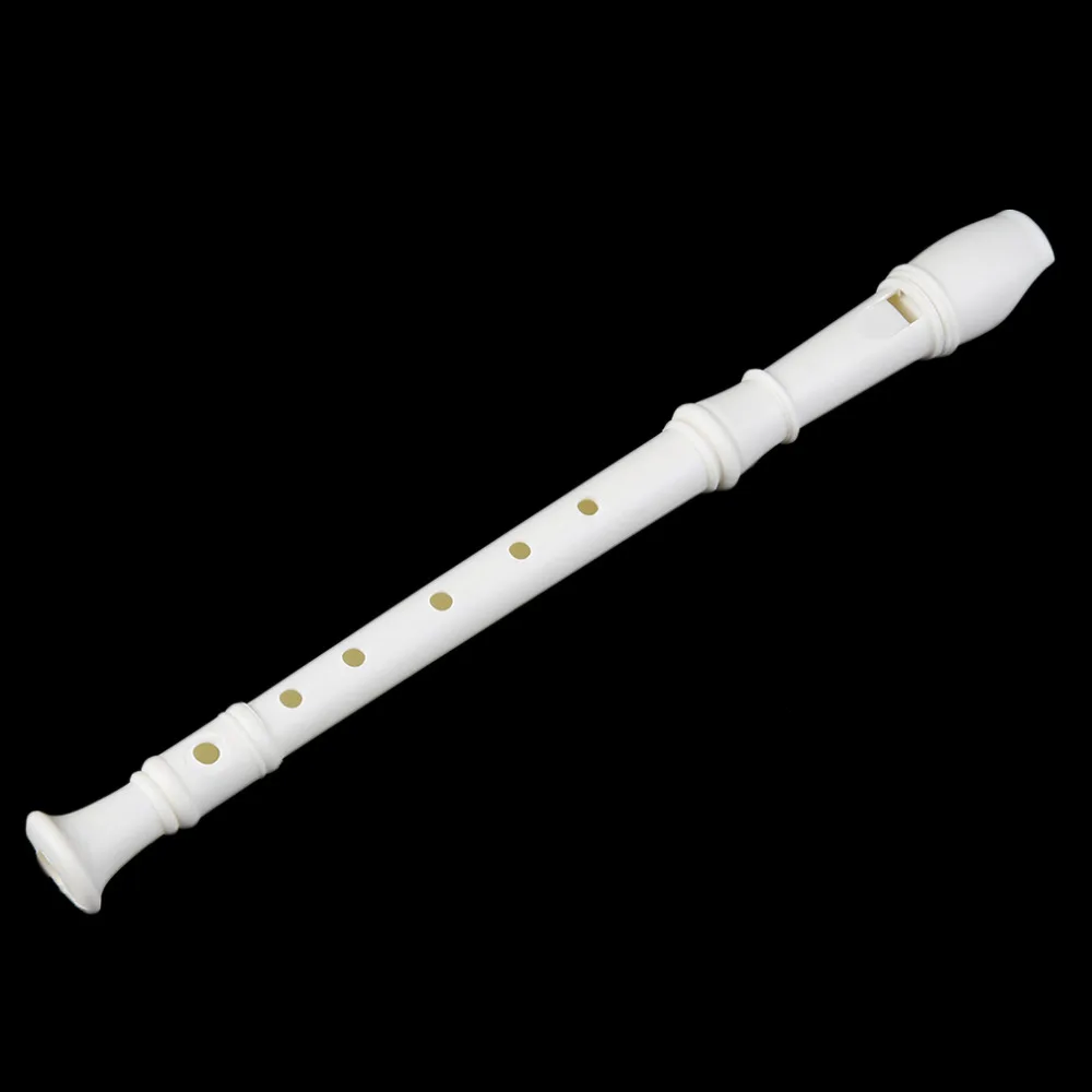 Белый пластмассовый инструмент 6 отверстий музыкальный сопрано рекордер флейта длинный
