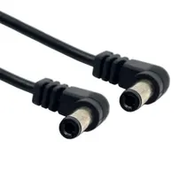 Cablecc DC Poder 5.5×2.1mm/2.5mm Macho para 5.5 2.1/2.5mm Masculino Plugue do Cabo 90 Graus para a Direita Em Ângulo de 60 cm