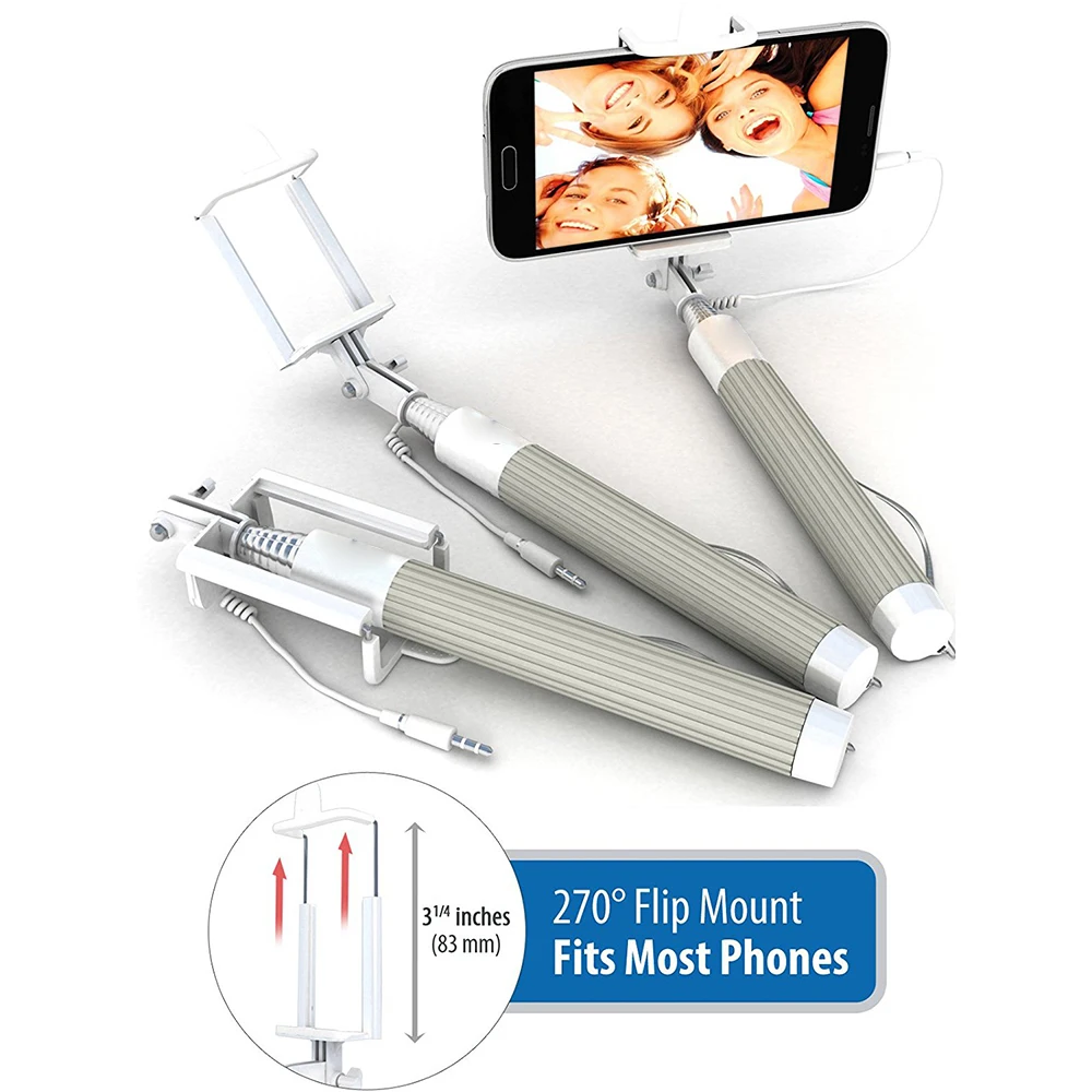 Portefeuille Wired Selfie Stick Holder Stand For Xiaomi Redmi 4x iPhone 6 6S Samsung Galaxy S8 Plus S7 edge Phone Tripod tutucu (1)