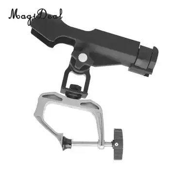MagiDeal 2 ชิ้น Clamp เกี่ยวกับผู้ถือ Rod Rod ประมง Kayak เรือปรับ Rack Rail Mount สำหรับเรือแคนูเรืออุปกรณ์เสริม