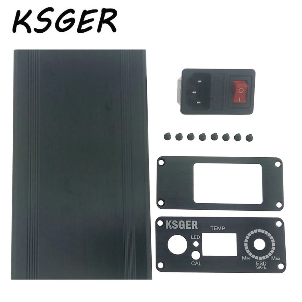 KSGER T12 D цифровой контроллер температуры паяльник станция алюминиевый черный