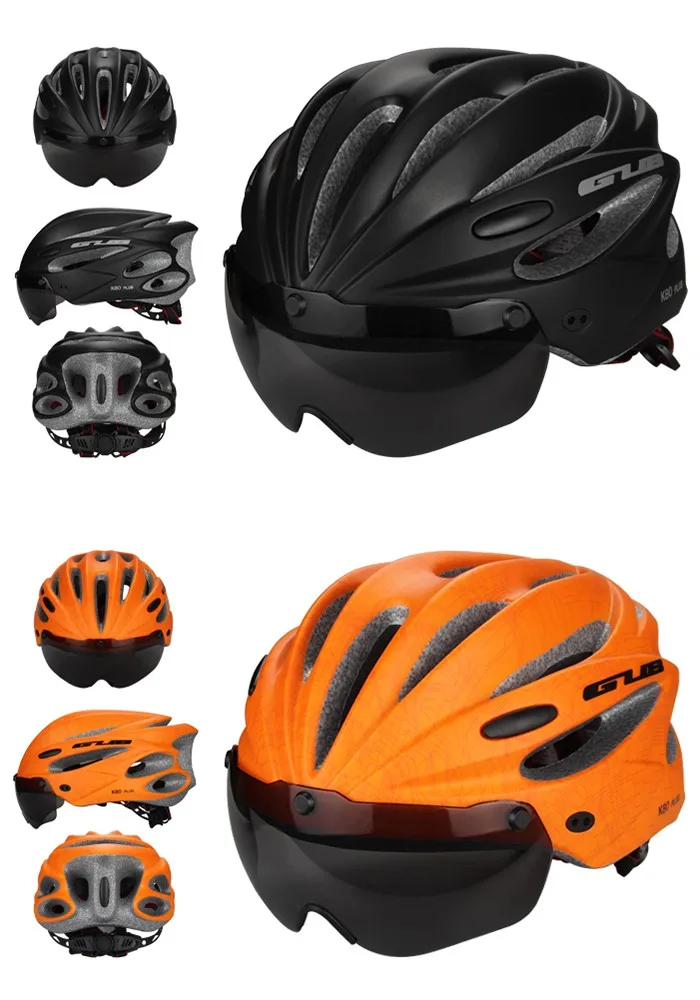  New arrive Top Magnetic Goggles Cycling Helmet Ultralight Bicycle Helmet With Lens & Sunvisor Casco Ciclismo 56-62 CM Bike Helmet (13)