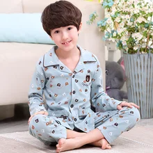 Chirld комплект одежды из хлопка с длинным рукавом мультфильм пижамы