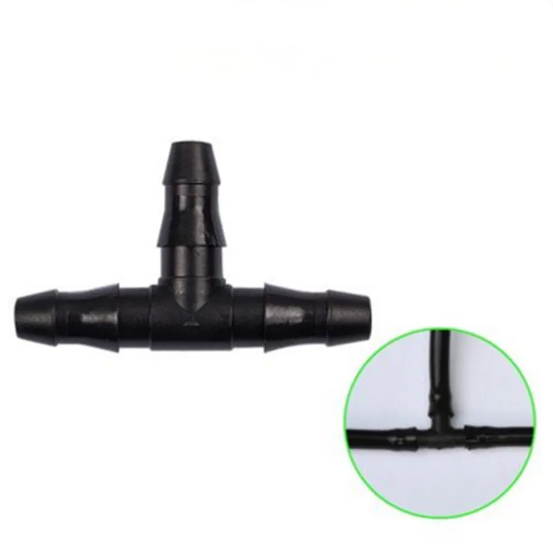 

200pcs High-quality Micro-irrigating Tee Thread Straight Through Micro-spray 1/4" Drip Irrigation Fittings