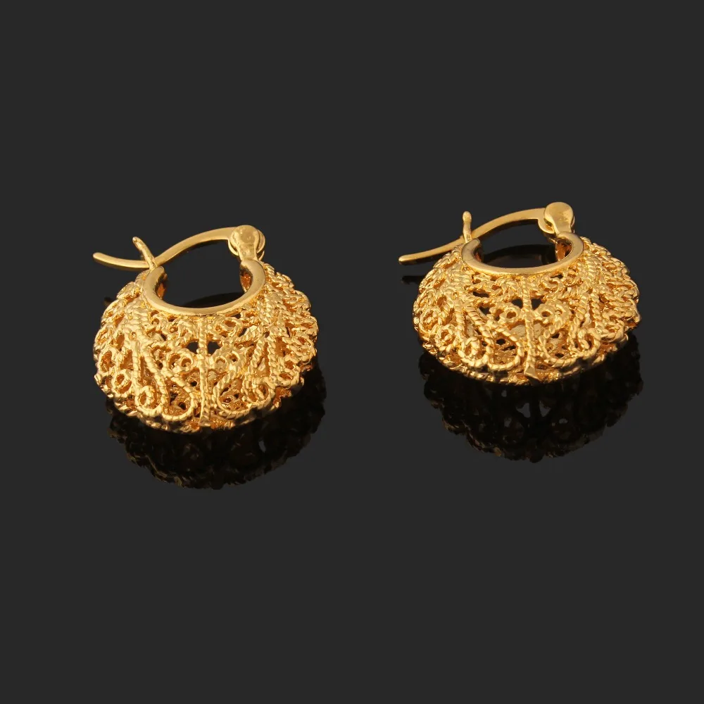 

Hot sale Gold color earrings flower Stud Earrings Charm allah Earrings Jewelry gift For Women