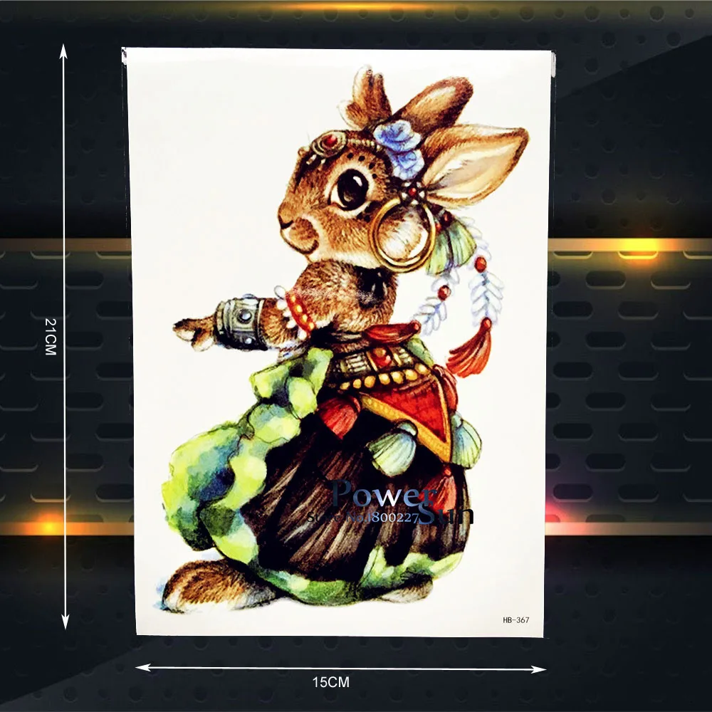 Kartun Kelinci Tato Sementara Untuk Mainan Anak Anak Wall Sticker
