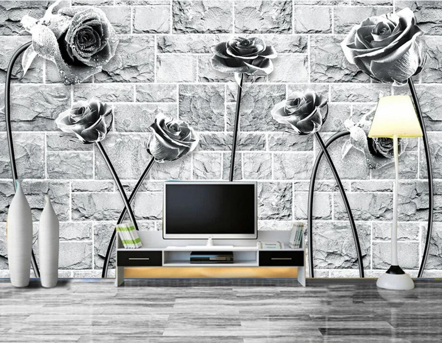 カスタマイズされた3dの壁の壁紙 モダンな黒と白の高貴なバラのモダンな壁紙 リビングルーム ベッドルーム リビングルーム用 Modern Wallpaper Large Muralpapel De Parede Aliexpress カスタマイズされた3dの壁の壁紙 モダンな黒と白の高貴なバラのモダンな壁紙 リビングルーム ベッドルーム リビングルーム用 Modern Wallpaper Large Muralpapel De Parede Aliexpress