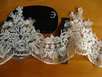 

Alencon Lace Trim Bridal Veil Lace Trim Wedding Dress Lace Embroidered LaceCG069 10yards