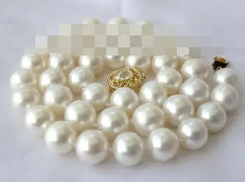 

stunning 10-11mm round white freshwater cultured pearl necklace s1255