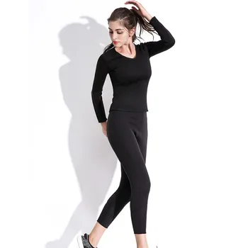 

Women's Body Shapers Shirt Slimming Long Pants Sleeve Fitness Panties Fat Burning Super Stretch Sweat Sauna Shaperwear Suit