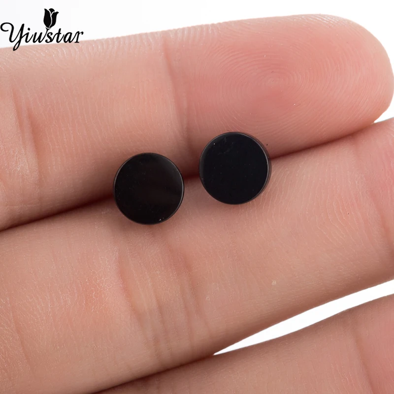 

Yiustar Stainless Steel Colorful Minimalist Round Earrings Exquisite Cute Graceful Cute Studs For Women Decoration Jewelry Party