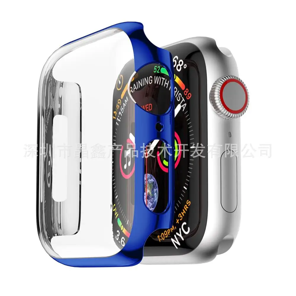 Абсолютно роскошный чехол для Apple Watch Series 5 4 из жесткого поликарбоната для защиты экрана, пластиковый чехол с гальваническим покрытием, бампер для 40 мм 44 мм