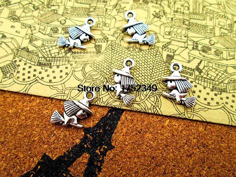 

30pcs--Witch Charms Antique Tibetan silver Witch Charms pendants ,DIY Supplies 13mm x 10mm