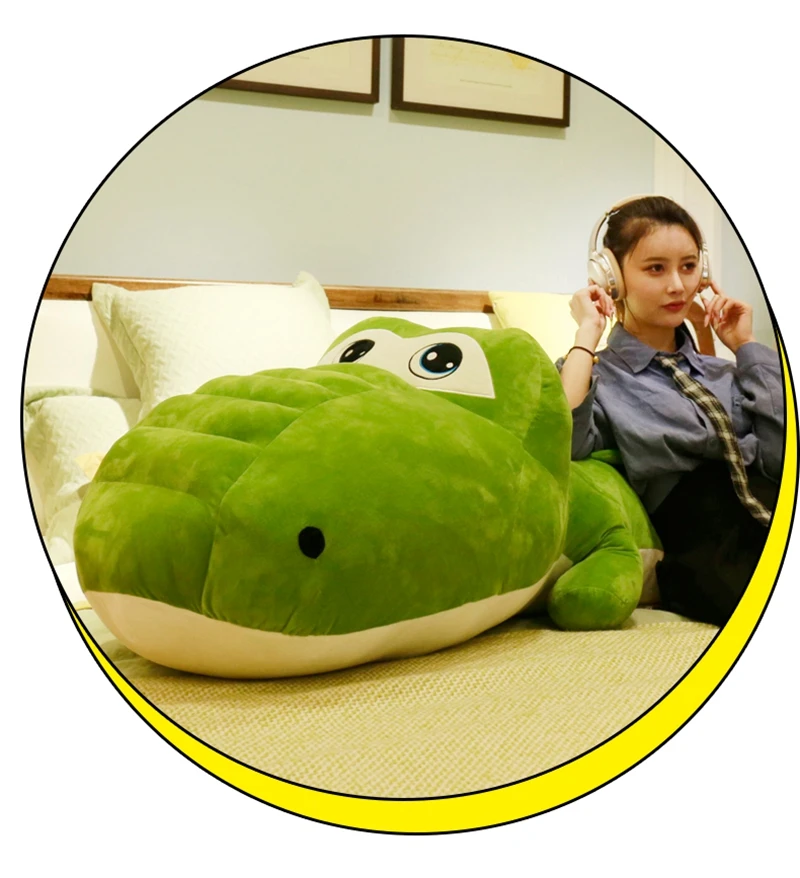 2019 New Giant Cartoon Alligator Plush Toy Big Stuffed Animal Crocodile Plush Doll Pillow for Children Friend Gift Decoration 150cm 200cm DY50636  (6)
