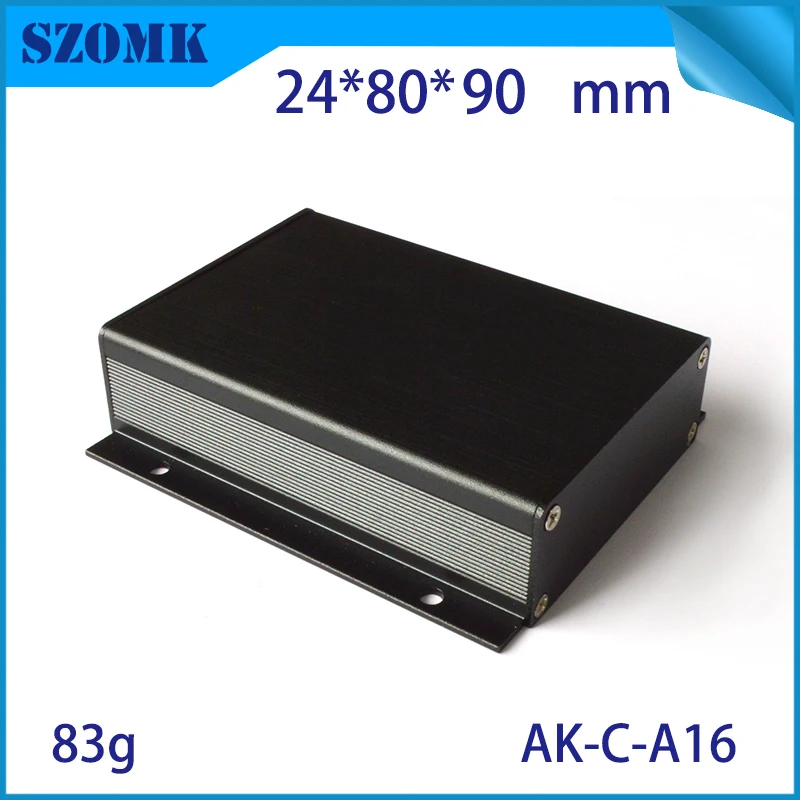 

1 piece free shipping silver color wall mounting available powder coating aluminum industry enclosures 24x80x90mm