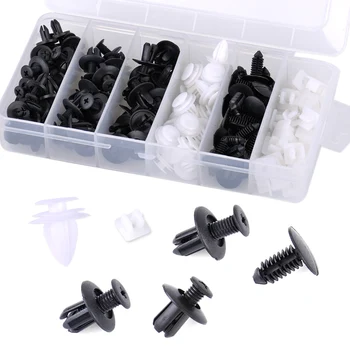 

beler Plastic Car 150x 6 Sizes Bumper Push Pin Rivet Clip Retainer Fastener Moulding Trim Panel For VW Ford BMW Chevrolet Toyota