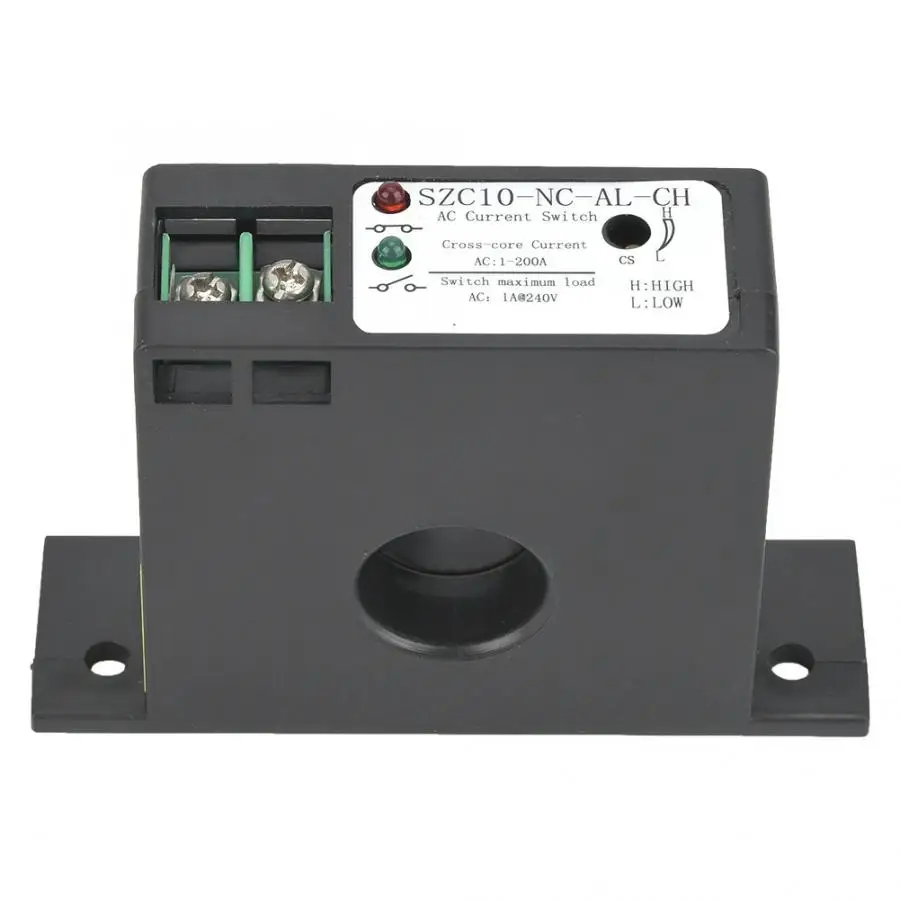 

Button Switch Switch SZC10-NC-AL- Self Supply Adjustable Normally Close AC Current Sensing Switch AC 1-200A 2019