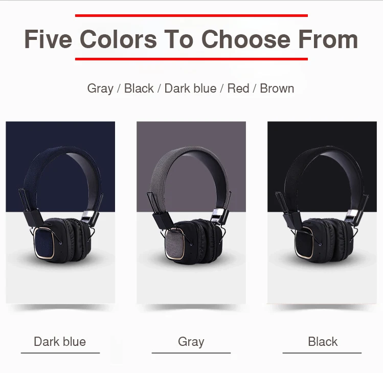 Stereo Bass Headphones Over ear bluetooth headphone noise canceling bluetooth headset cloth earphones with microphone For Phone (10)