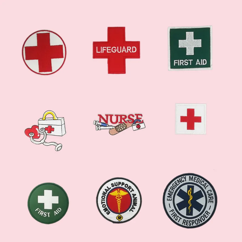 

First Aid Emotional Support Animal Kit Heart Stethoscope Medical MEDIC Nurse Doctor patches for clothing Embroidered patch