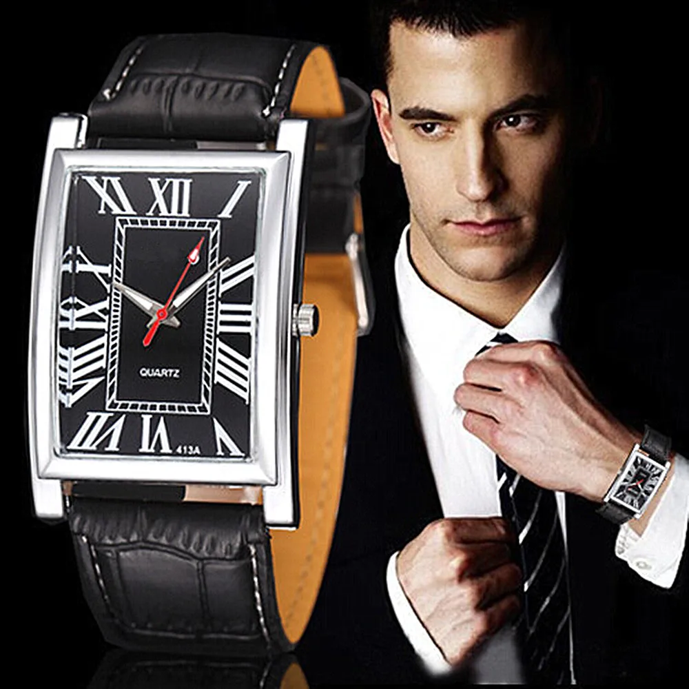 Brand Business Male Clock Leisure Sport Men Watches Soft Leather Strap