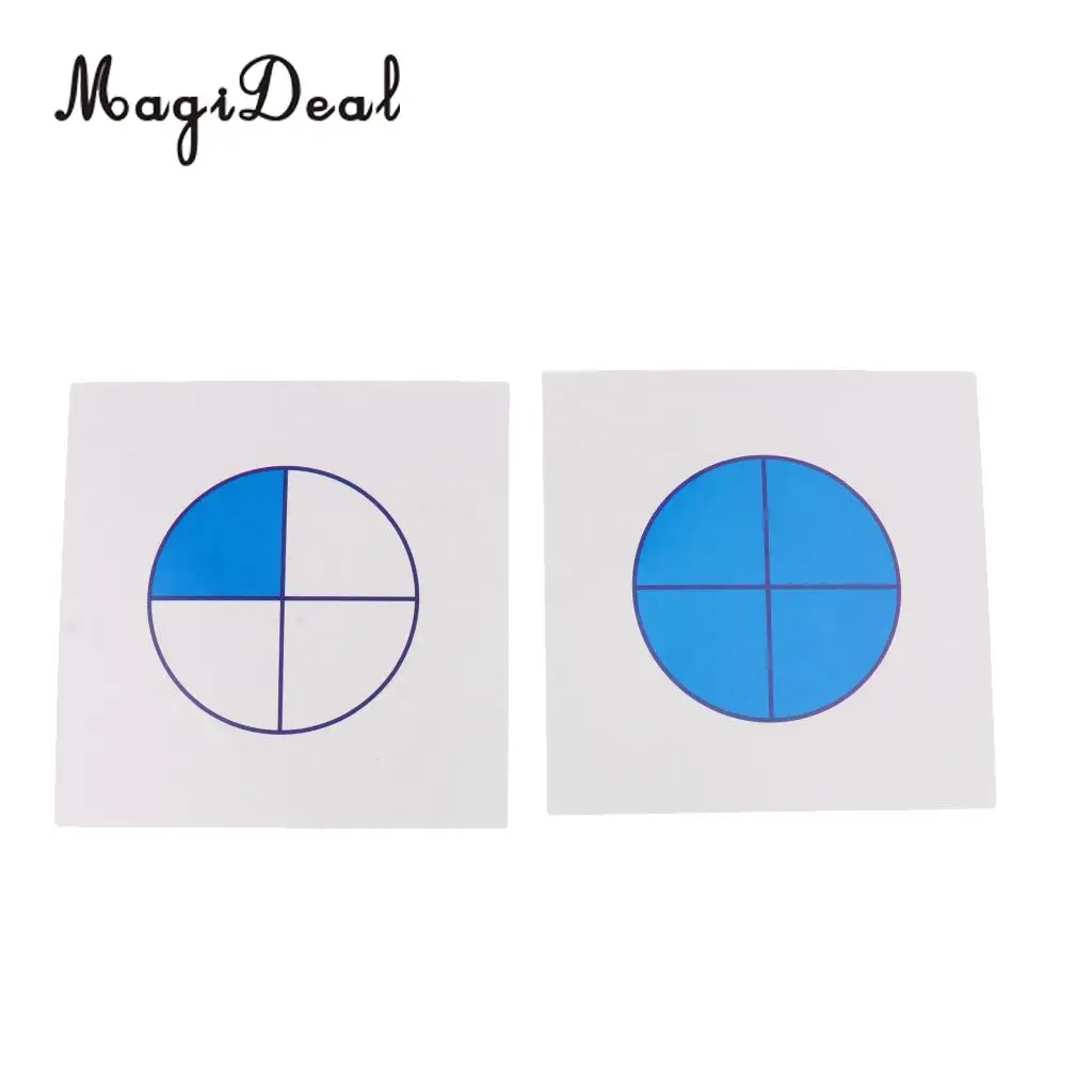MagiDeal 1 Set Montessori Math Teaching Aids Kids Early Childhood Education Digital Fraction Card for Learning Mathematics Toy