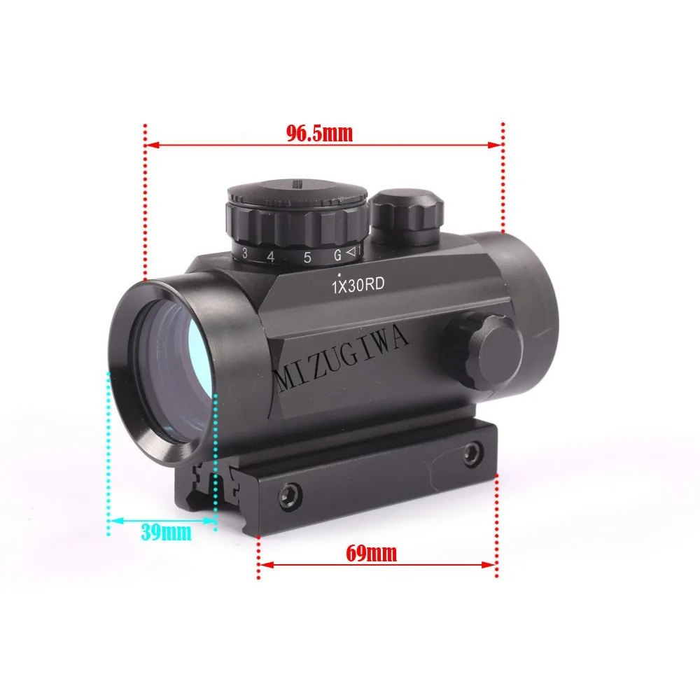 Тактический голографический 1X30RD прицел крест Hari Red Dot с 11 мм 20 рейку интеграл