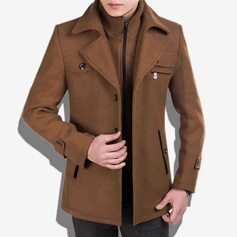 Buy The New Men Wool Coat Long Thicker Jacket Thick